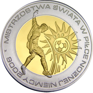 elf Poland 10 Zlotych 2006 Bimetal Proof Soccer 