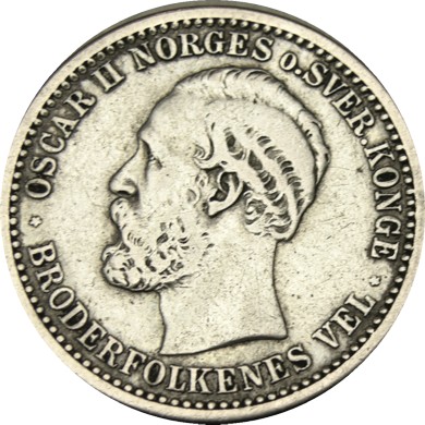 elf Norway under Sweden 50 Ore 1904   Silver