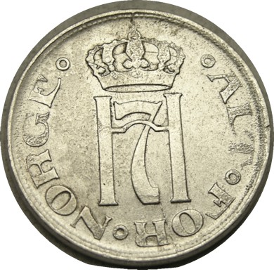 elf Norway 10 Ore 1918  8/7 Silver  World War I