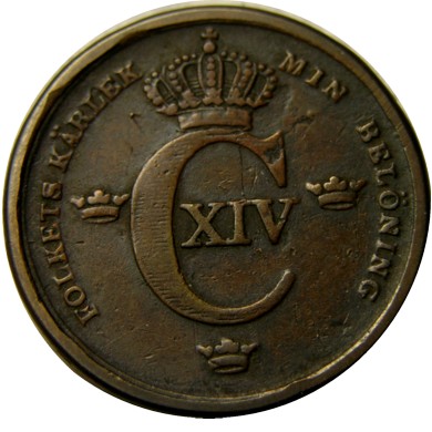 elf Sweden 1/3 Skilling 1841   Carl XIV