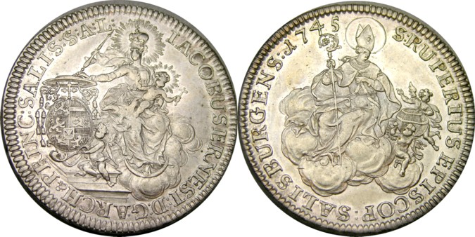 elf Austria Salzburg Species Thaler 1745 Rare