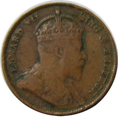 elf Straits Settlements 1/2 Cent 1908 Edward VII