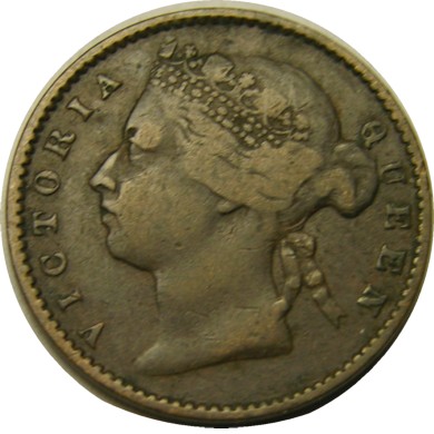 elf Straits Settlements 1/4 Cent 1884  Victoria