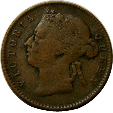 elf Straits Settlements 1/4 Cent 1889  Victoria