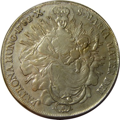 elf Hungary  Thaler 1782 B  Madonna and Child
