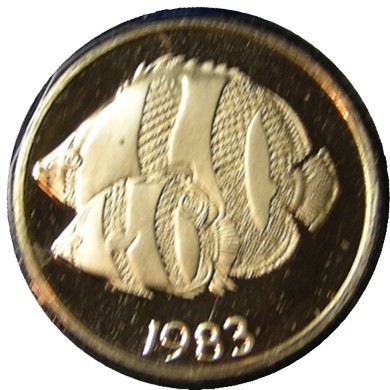 elf Panama 20 B 1983 Gold Proof 1st Day Butterfly Fish