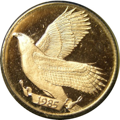 elf Panama 20 B 1985 Gold PR 1st Day Eagle Bird